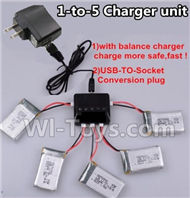 SYMA X5S X5SW X5SC Parts-27 Upgrade 1-to-5 charger and balance charger & USB-TO-socket Conversion plug(Not include the 5 battery) For SYMA X5S X5SC X5SC Quadcopter UFO parts